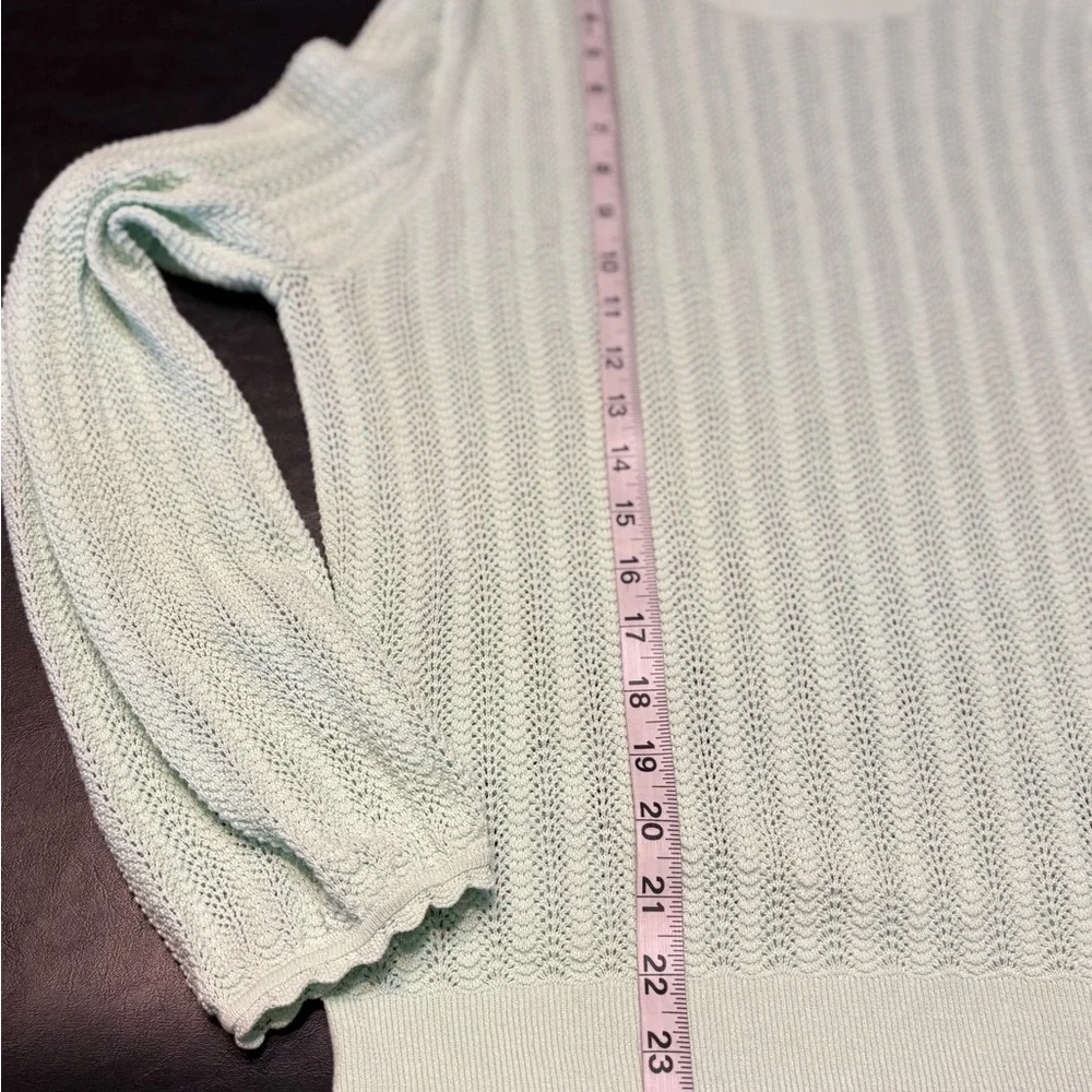 J. Crew Pointella Mockneck Knit Sweater size Large mint green color